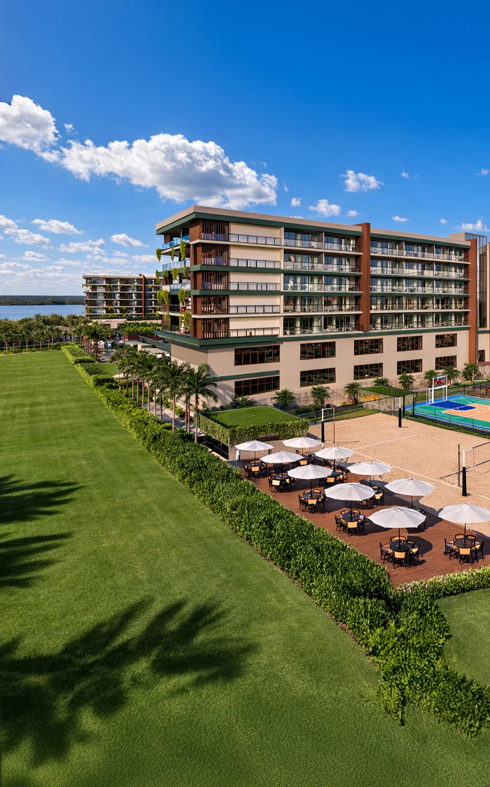 Vista aérea do resort